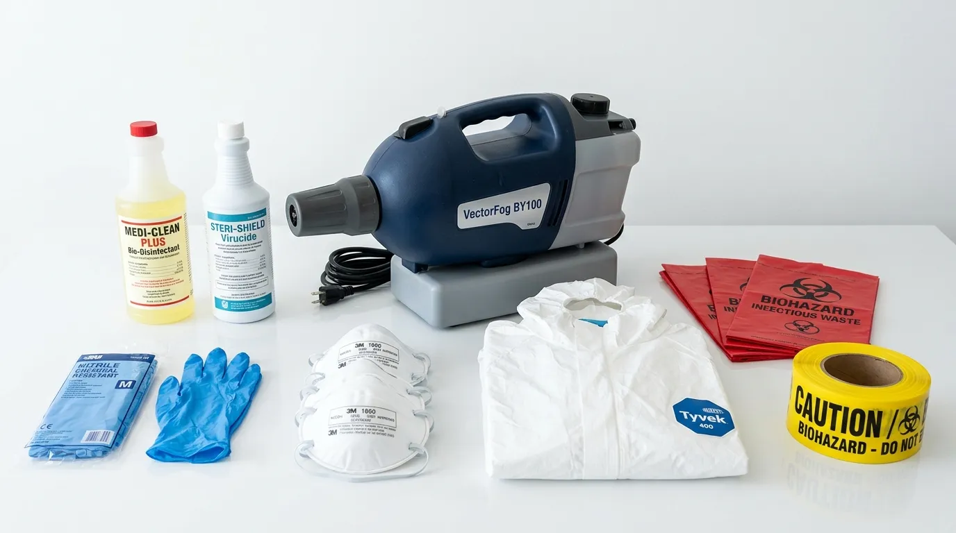 Professional biohazard remediation crew working in East Rockaway